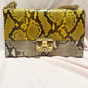 Gucci Python Shoulder Bag in Gold and Browns